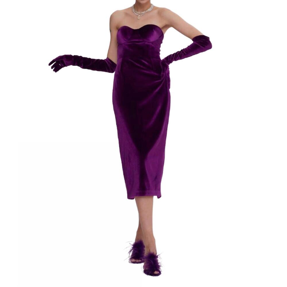 NEW GIGIIS carmen dress in velvet purple